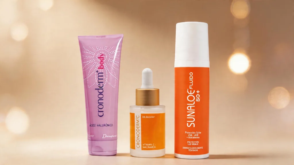 Productos de Gador para lograr una piel glowy: cronoderm C, Cronoderm Body y Sunaloe Fluido