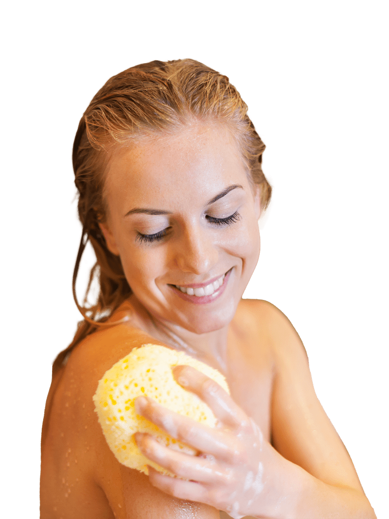 Mujer-bañandose-con-jabones-syndet